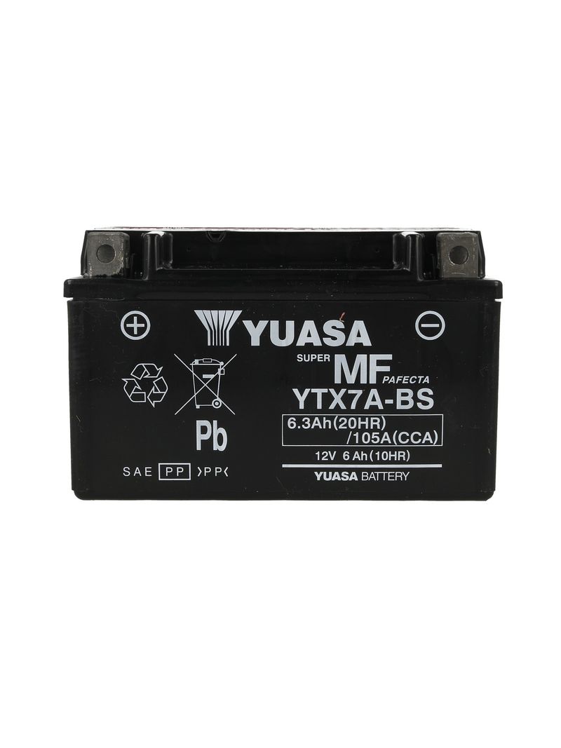 Batteria Moto YUASA YTX7A-BS Con Acido 12V 6,3Ah 105A - BricoBravo