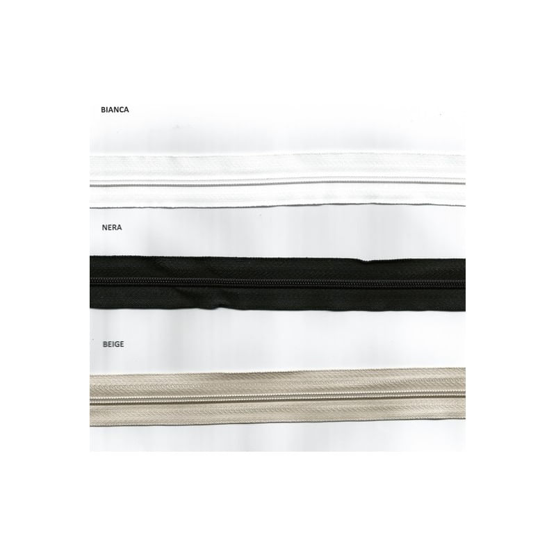 Cerniera Lampo Continua 5 Metri - Con 20 Cursori Metallici - Nylon, Larghezza 25mm, Bianco - Foto 11
