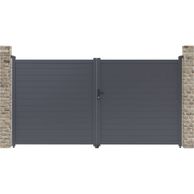 Porta Cancello in alluminio Marc 349,5x180,9 cm colore Grigio