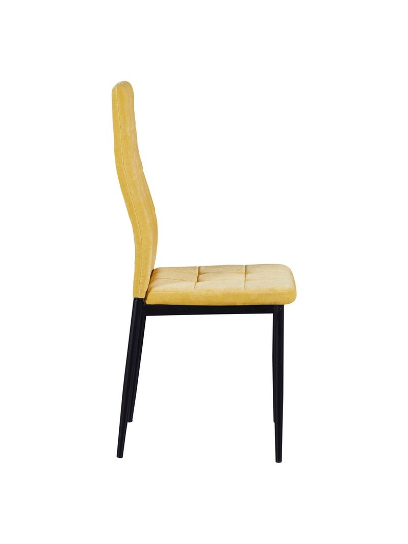 Set 4 sedie design in tessuto giallo modello Milano