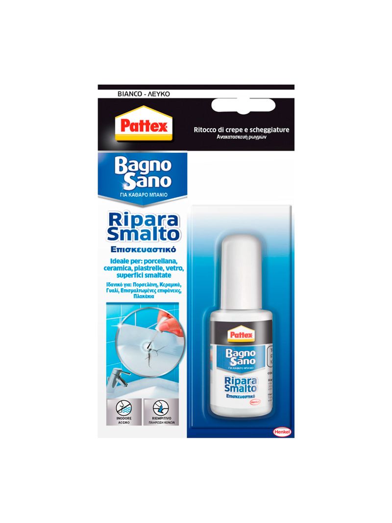 Pattex Bagno Sano Ripara Smalto Ritocco Crepe e Scheggiature - Flacone da  50g - BricoBravo