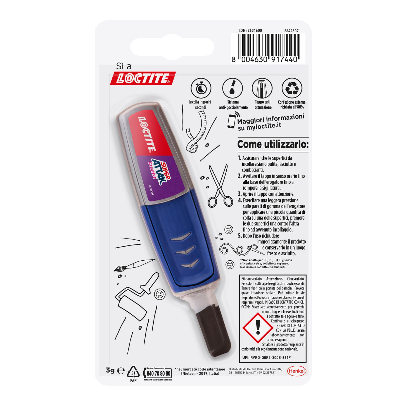 Loctite Super Attak Creative Gel Adesivo Istantaneo Universale - Flacone da  3g - BricoBravo