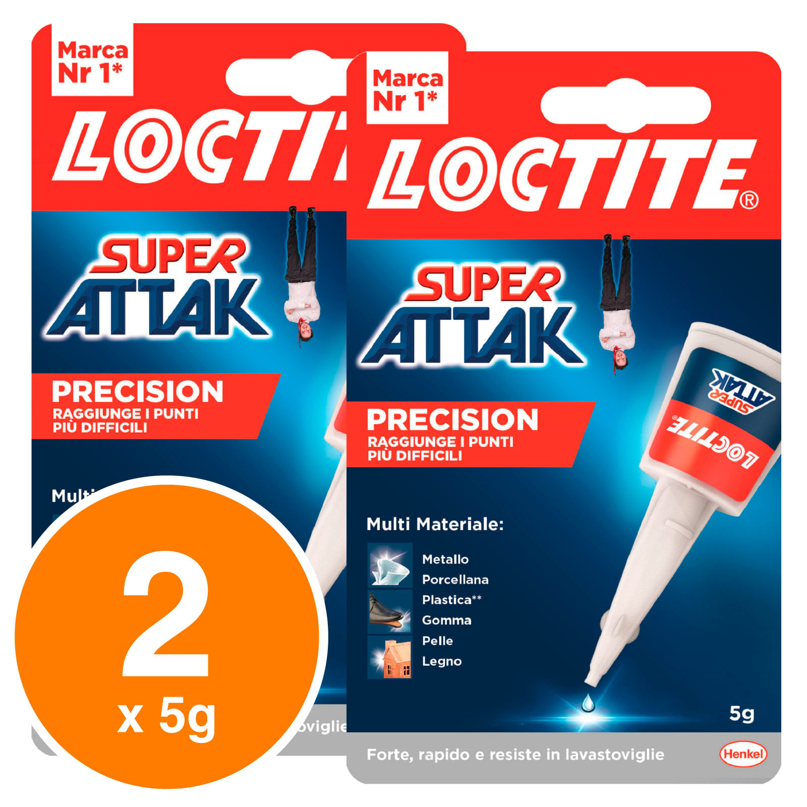 Attak 3gr colla istantanea x metallo gomma pelle legno SUPER ATTACK 3 GR  loctite