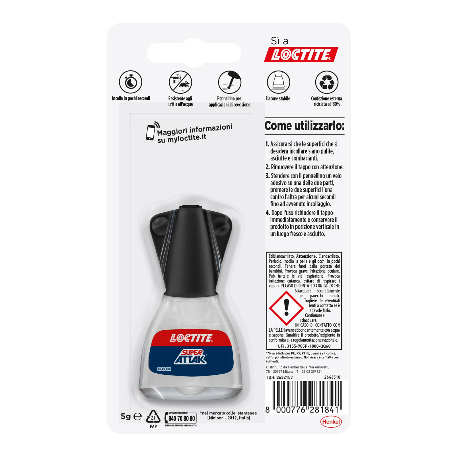 Super Attak Plastica Colla Trasparente con Appliatore Loctite