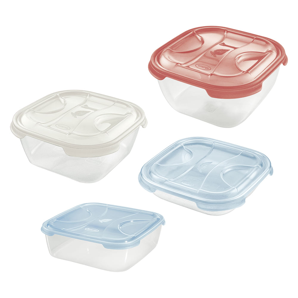 Contenitore quadro in plastica 'frigo box' lt1 cm.15,8x15,8xh.7,45 acqua  trasp