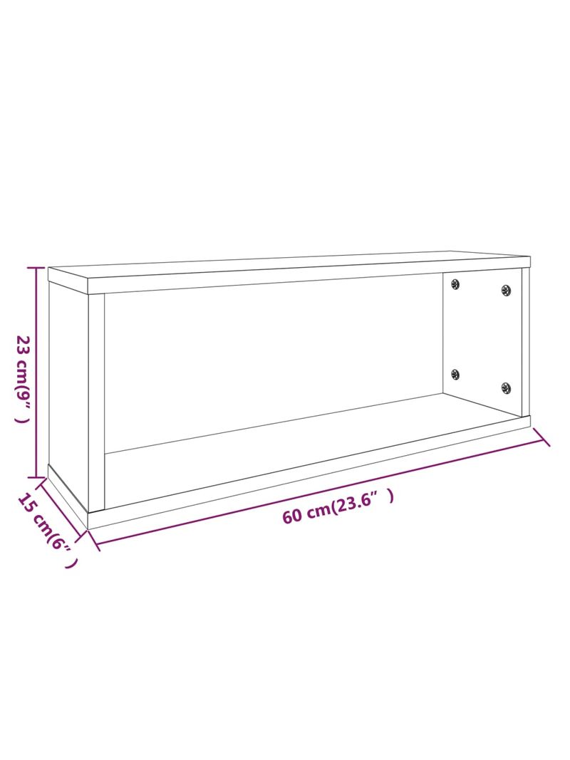 Mensole Cubo Muro 2 pz Grigio Sonoma 60x15x23 Legno Multistrato