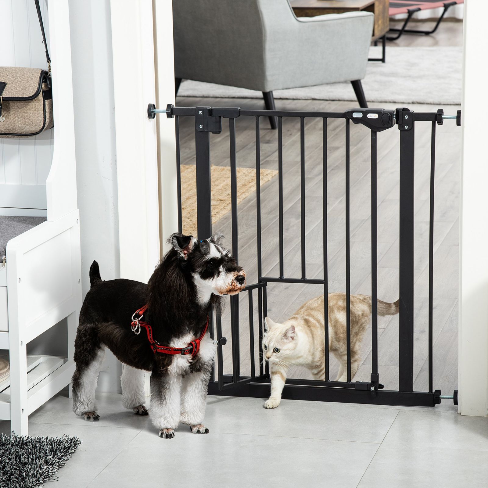 EASYCOMFORT Cancelletto per Cani Estensibile con Porta a Chiusura