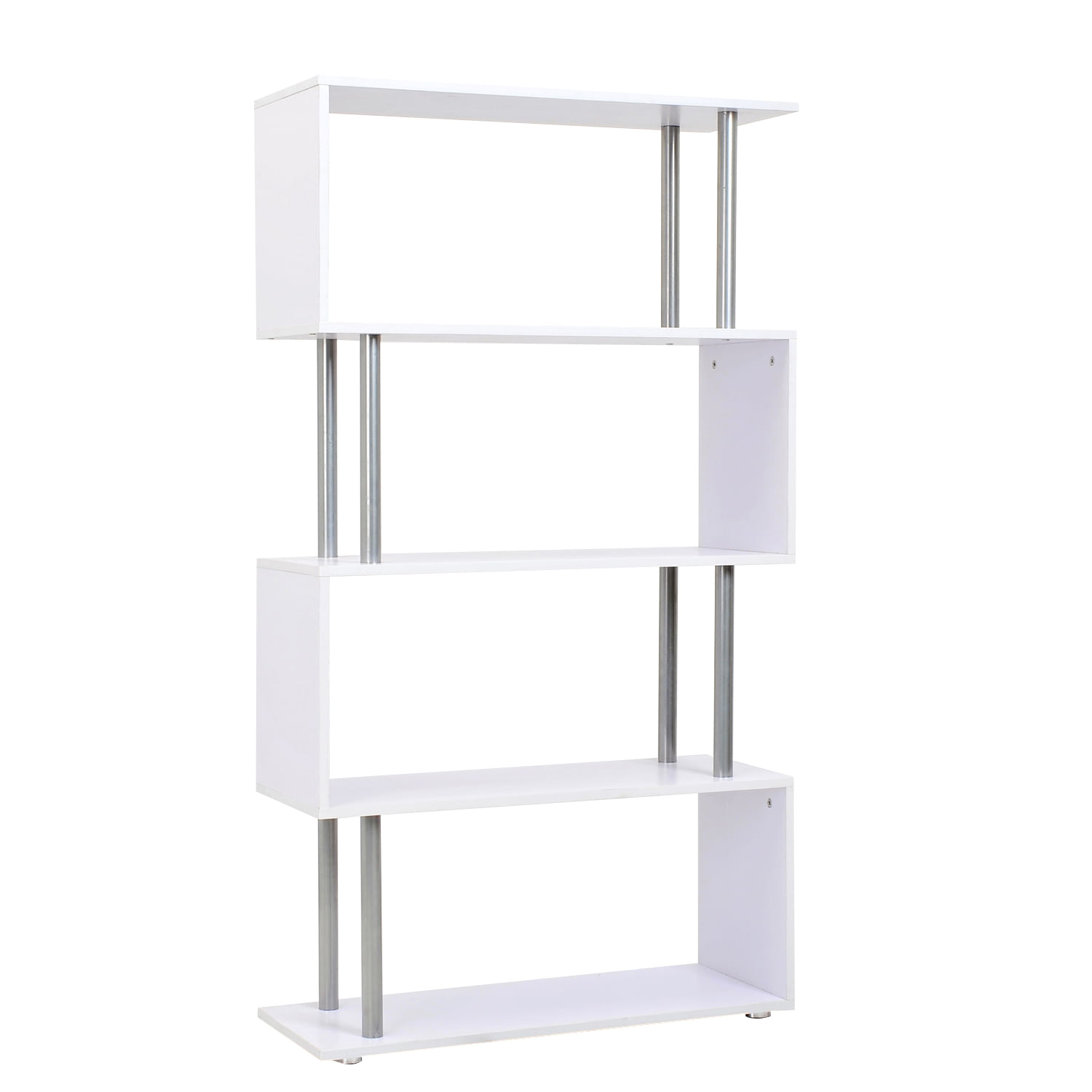 Libreria di Design mobili per soggiorno per soggiorno Moderna 4 Ripiani,  Bianco, 80x30x145cm - BricoBravo