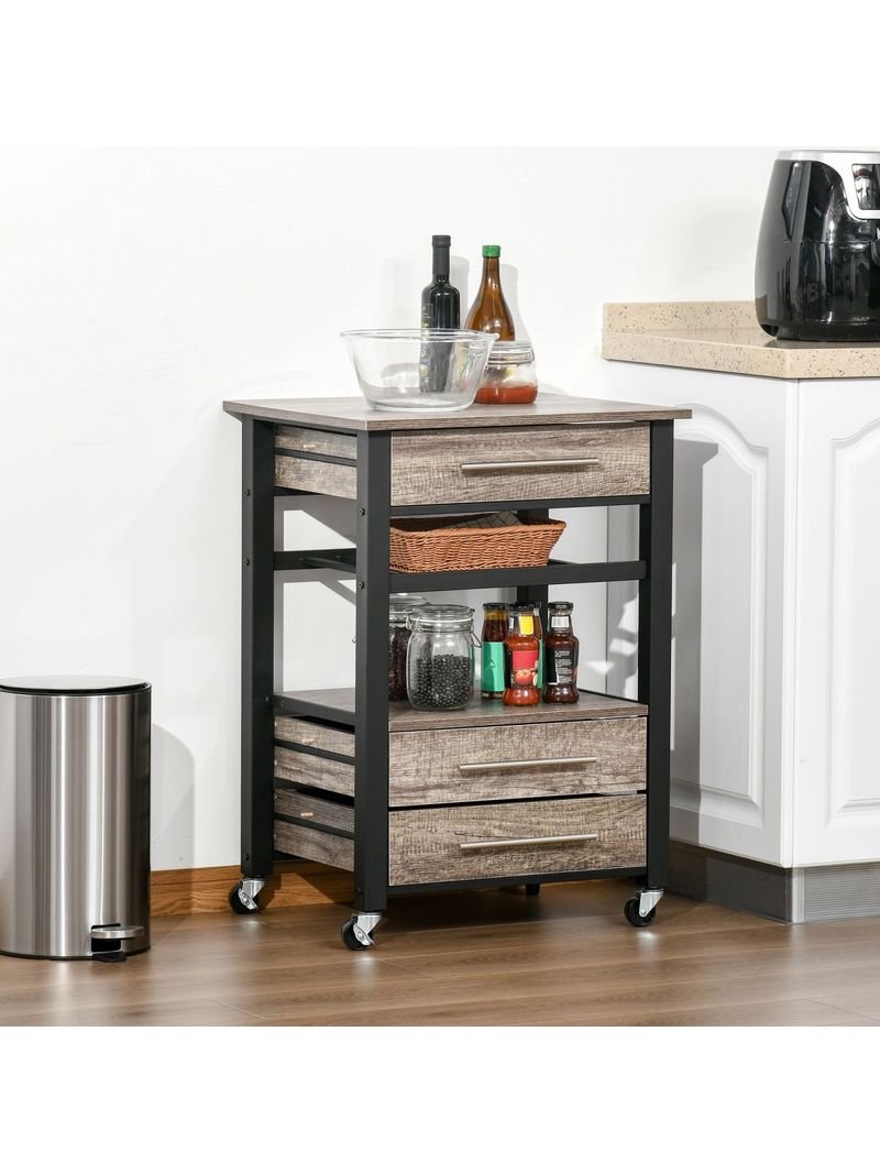 EASYCOMFORT Carrello da Cucina Portavivande con Cassetti e