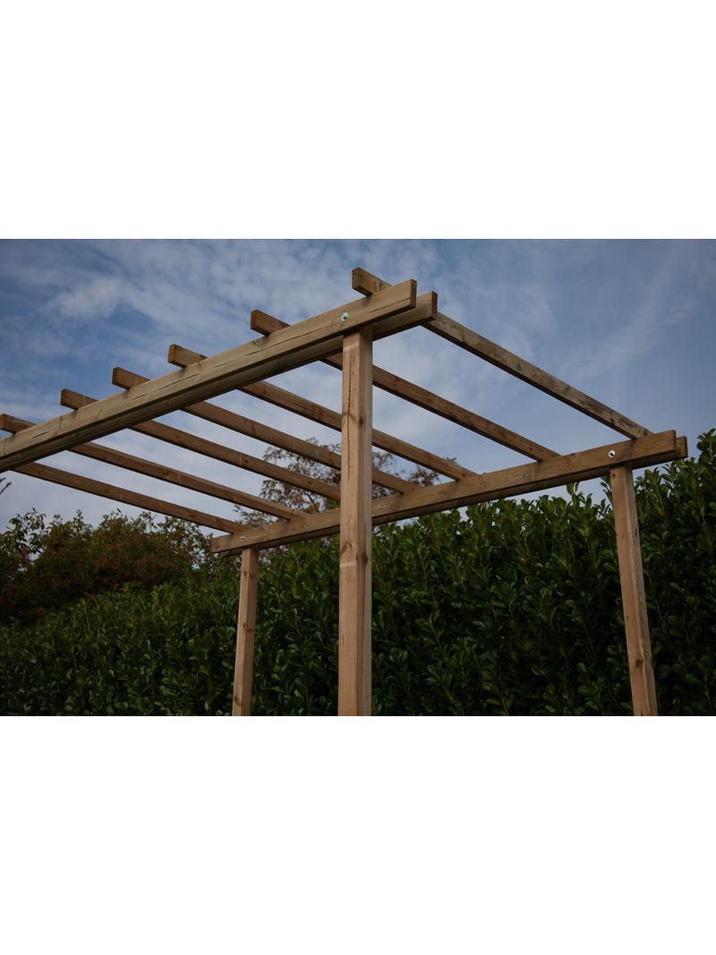 Pergola In Legno Da Giardino Slim 240x240cm - Legno Impregnato Classe IV, Personalizzabile In Colori E Copertura - Made In Italy