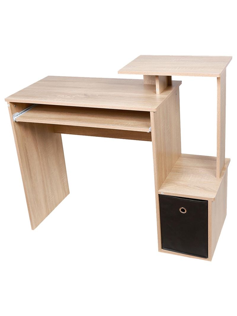 BAKAJI Scrivania Con Cassettiera 3 Cassetti Ripiano Aperto Tavolo Da Lavoro Porta Pc Computer - Foto 3