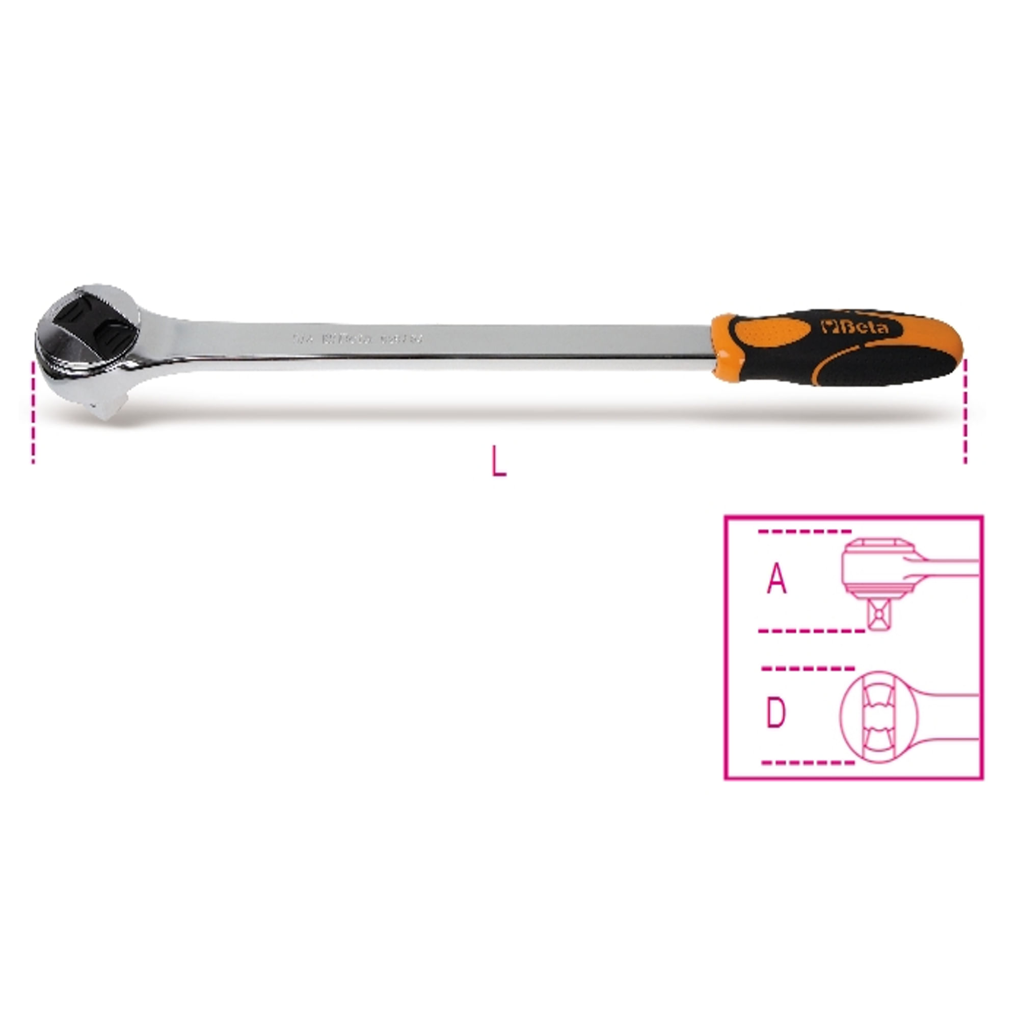 Cricchetto Reversibile Beta 1921N3 - Con Impugnatura In Gomma, 1.2 Kg