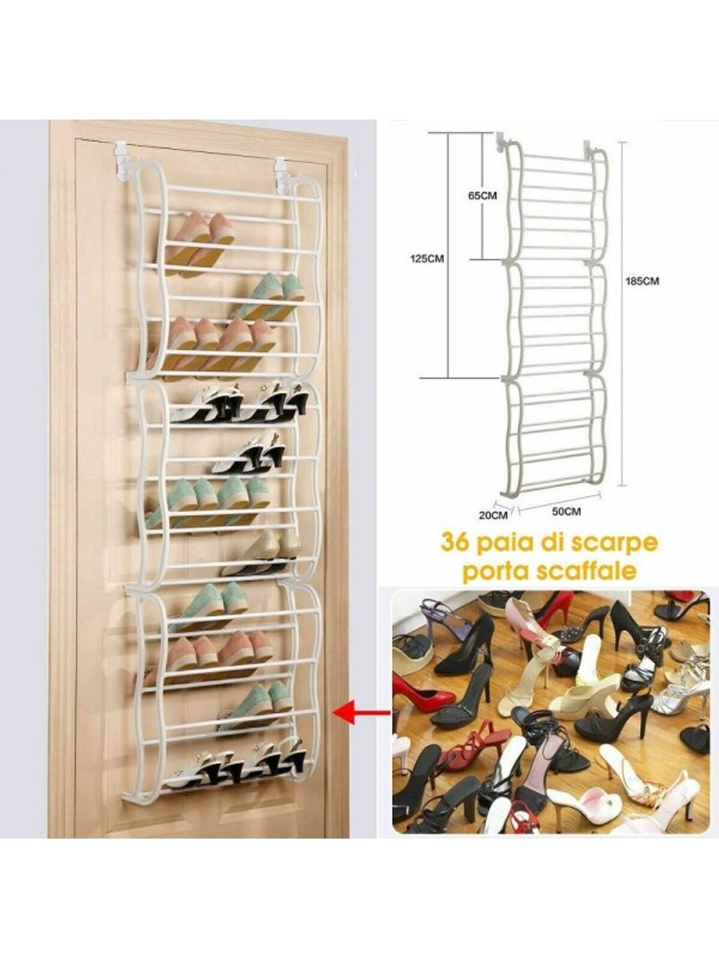 Organizer Scarpe Regolabile - Set Di 10 Portascarpe Salvaspazio Per Armadio E Guardaroba - Foto 11