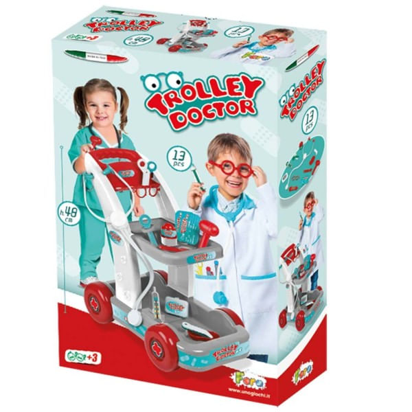 Carrello Trolley Dottore Giocattolo Bambini Stetoscopio Accessori Gioco  Medico - BricoBravo