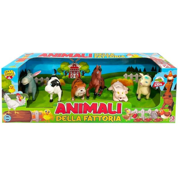 Box Animali Della Fattoria 6 Pezzi Giocattoli Per Bambini Colori Brillanti  3+ - BricoBravo