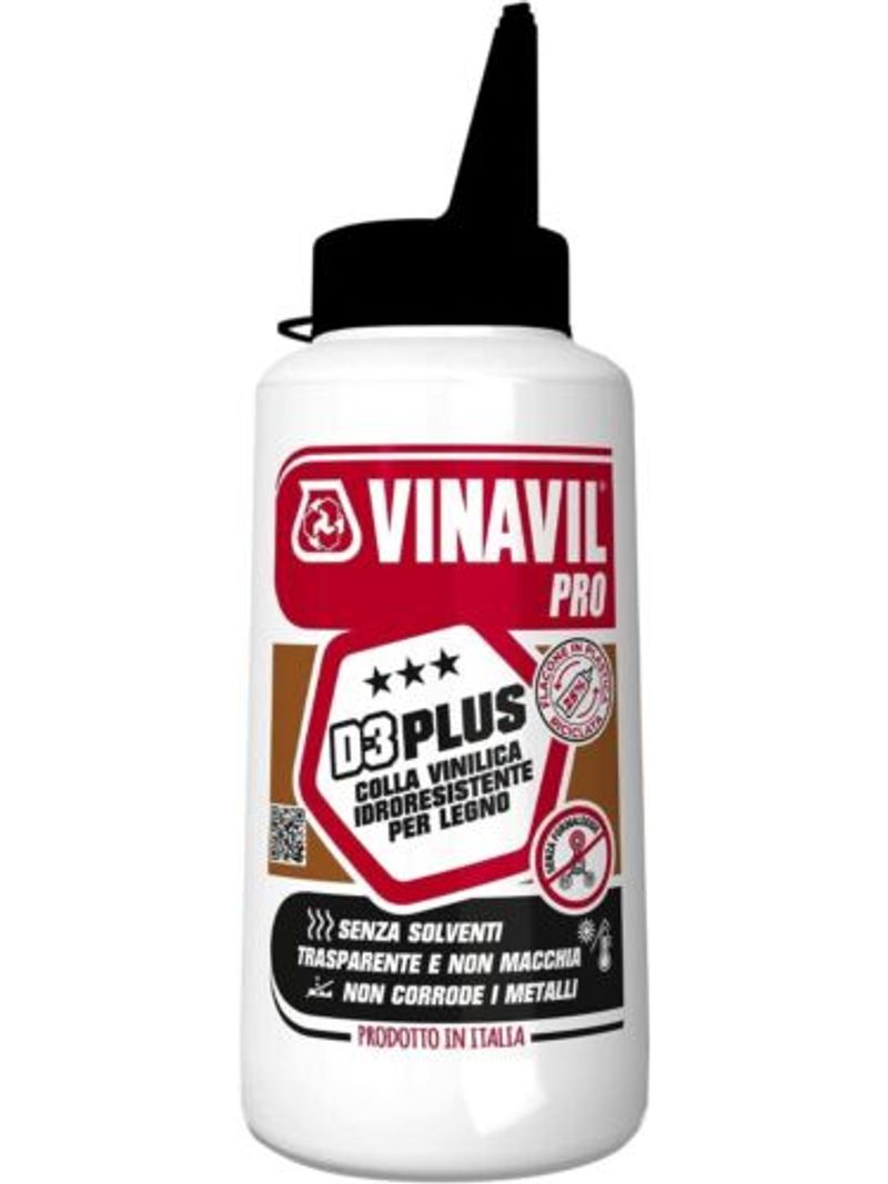 Vinavil PRO D3PLUS legno idroresistente adatto a impiallacciatura laminati  750g - BricoBravo