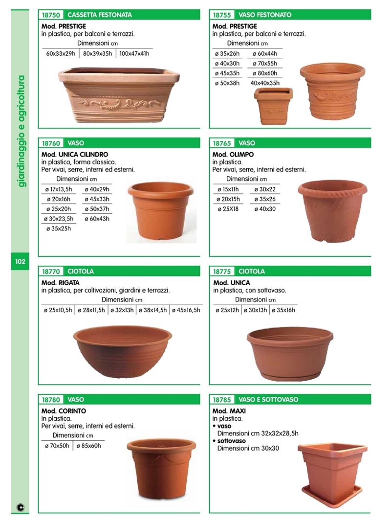 VASO PLASTICA FESTONATO DIAMETRO CM.40X30H PRESTIGE