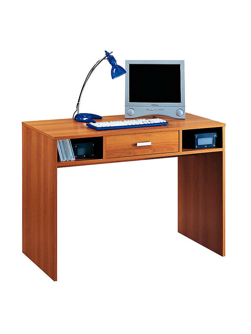 Scrivania porta PC ufficio con cassetto 104x52xh76cm color noce