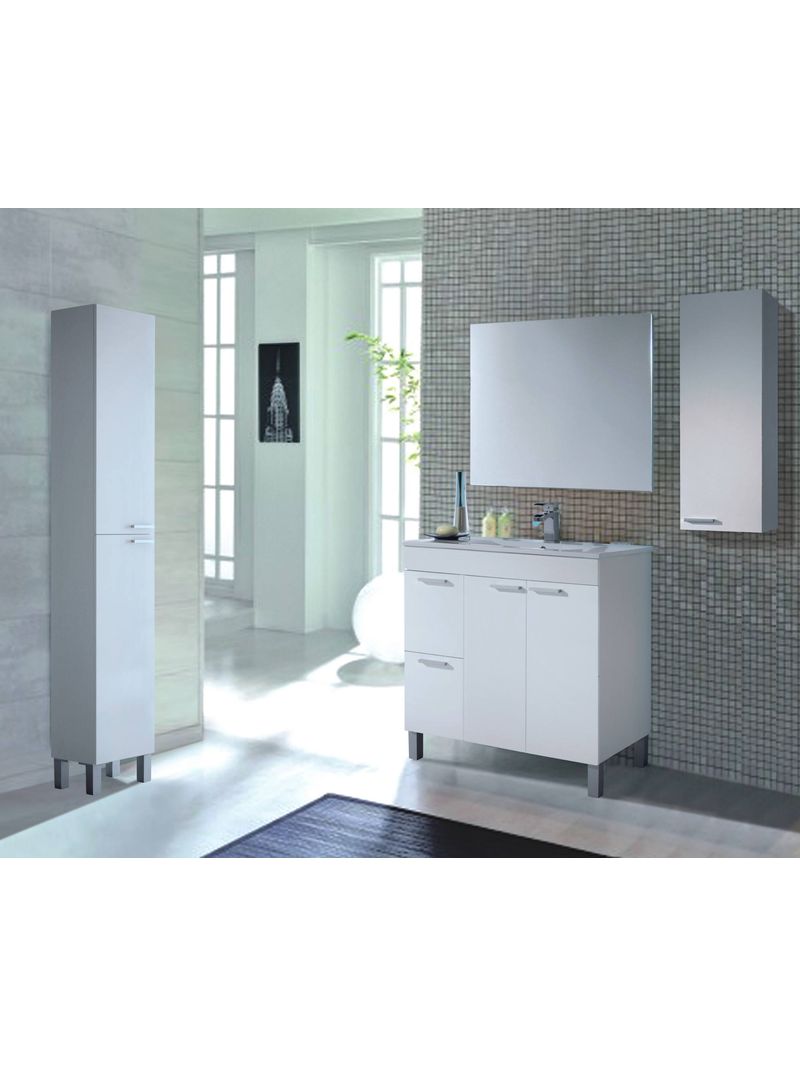 Compra Dmora Mobile sottolavabo Lakewood, Mobiletto per bagno, Armadio a 2  ante e due cassetti con specchio, lavabo non incluso, cm 80x45h80, Grigio  cenere all'ingrosso