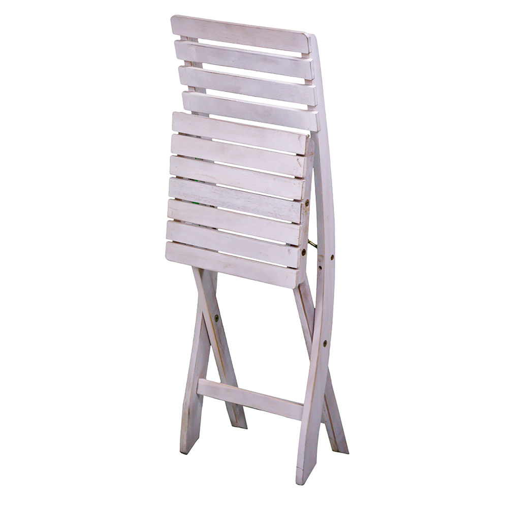 Sedia in legno di acacia bianco White Old arredamento esterno AC805042 