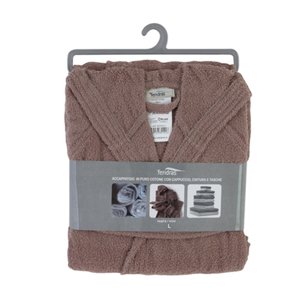 Accappatoio In Spugna 100% Cotone Unisex - Taglia M, Rosa Antico, Con Cappuccio E Tasche - Foto 7