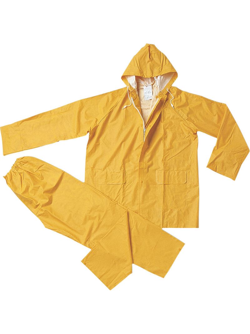 Tute Da Lavoro Completo Antipioggia Giacca E Pantaloni Giallo - Foto 2