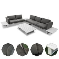 Set salottino in alluminio tavolino divano con cuscini salotto da esterno 5080