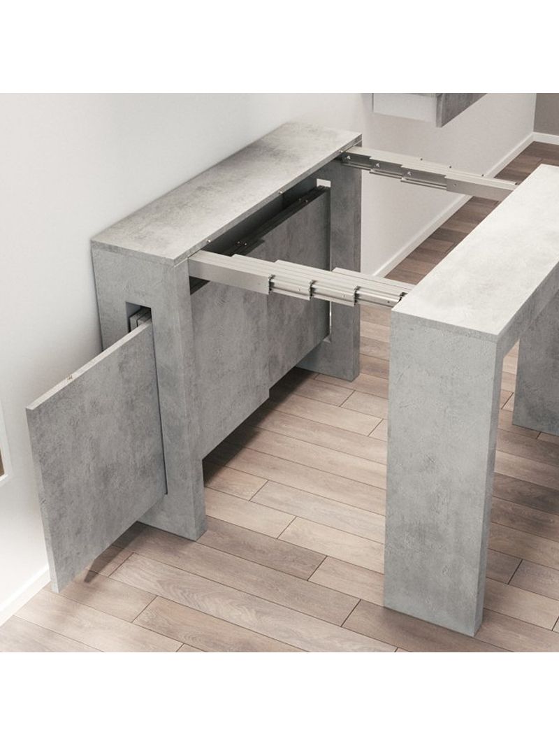 Tavolo consolle allungabile bianco cemento El549BETON - BricoBravo