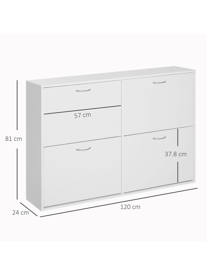 Scarpiera Salvaspazio Capacità 24 Paia in Legno Bianco 120x24x81 cm -  BricoBravo