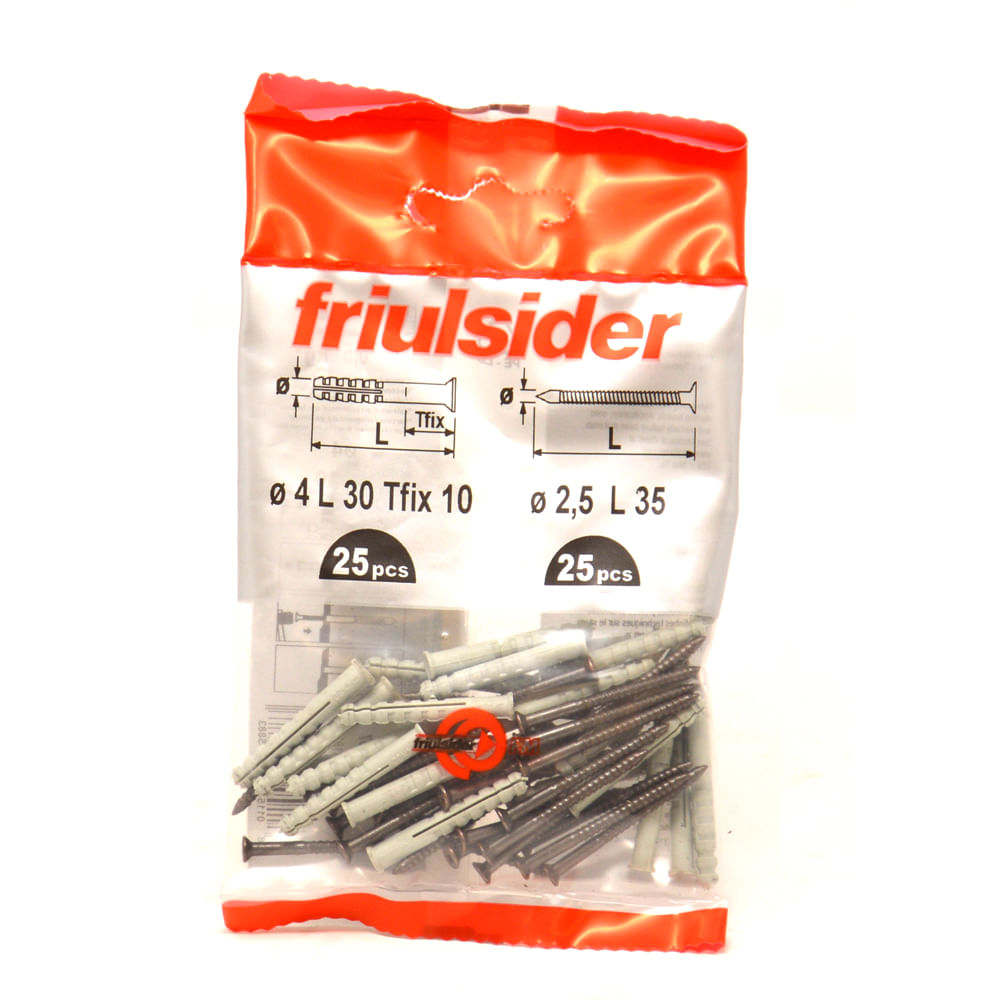 X25 Tasselli In Nylon Con Viti 2.5x35 Mm | Per Bricolage E Fai Da Te - Foto 4