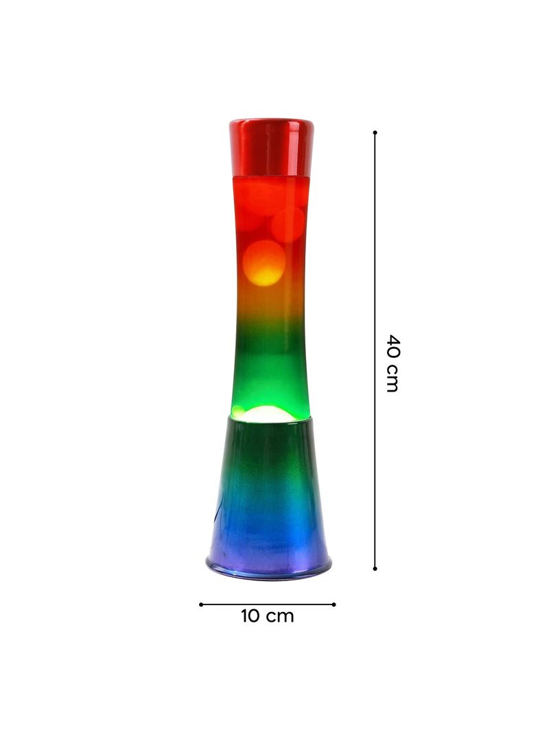 Lampada Lava Lamp 40cm Base Rainbow e Magma Multicolore - BricoBravo