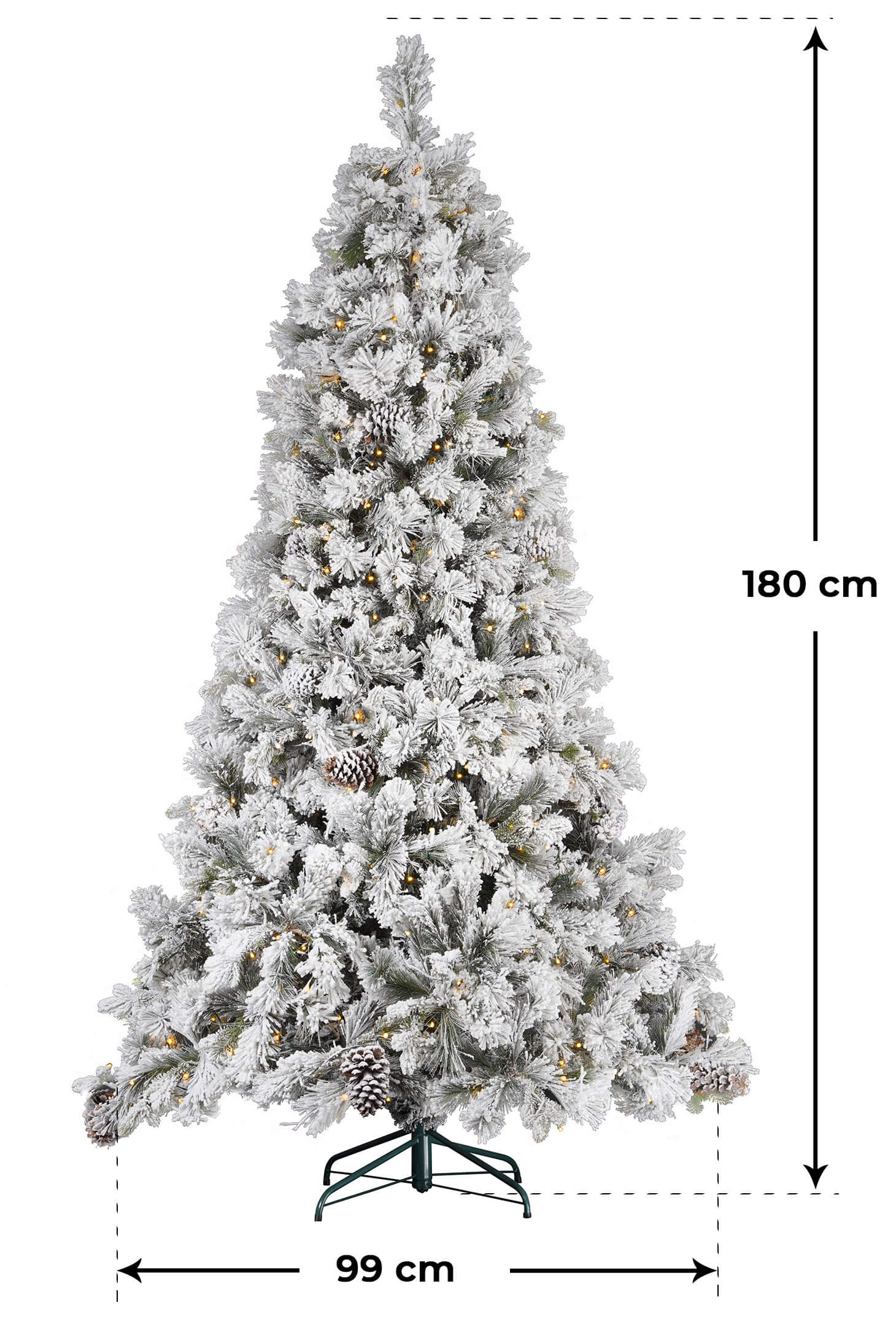 Albero di Natale Artificiale Innevato con Luci LED Pino del Gargano Verde  Altezza 180 cm - BricoBravo