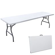 Tavolo rettangolare pieghevole richiudibile in resina 183x76x74hcm bianco horeca
