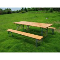 Set Birreria legno con tavolo 220x70cm + 2 panche richiudibile