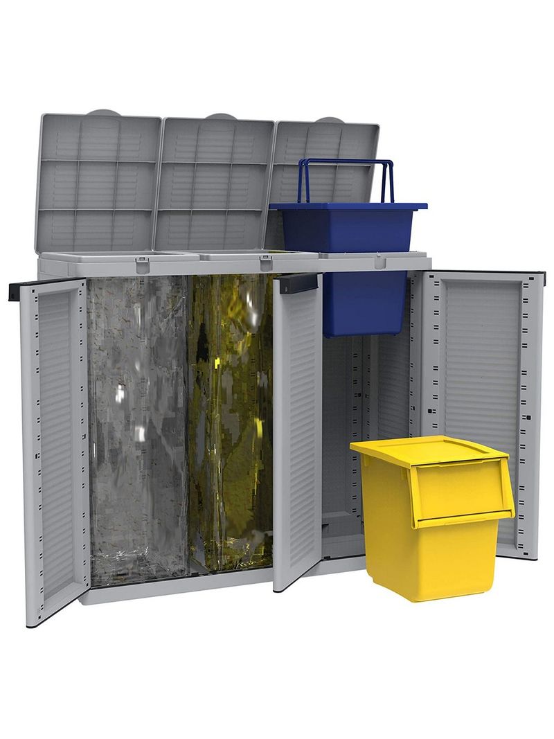 Terry mobile armadio resina per pattumiera 3 ante rifiuti raccolta  differenziata - BricoBravo