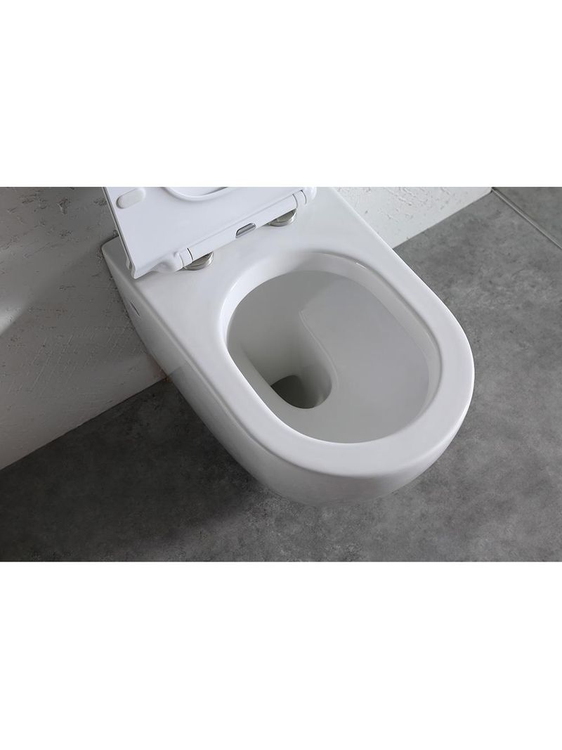 Coppia di Sanitari WC e Bidet Sospesi in Ceramica 48.5x36.5x36.5 cm Rimless  Round Bianco – acquista su Giordano Shop