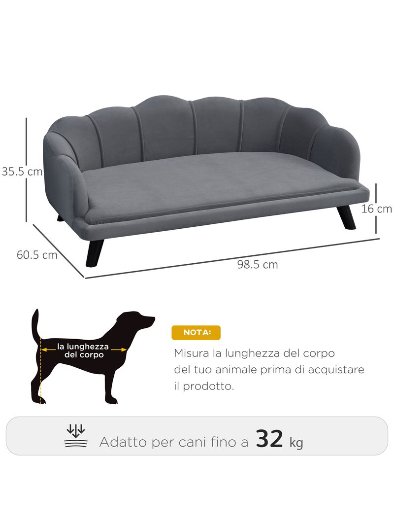 Divano per Cani Taglia Media e Grande 101,5x 62x34,5 cm Tessuto Effetto  Vellluto Crema – acquista su Giordano Shop