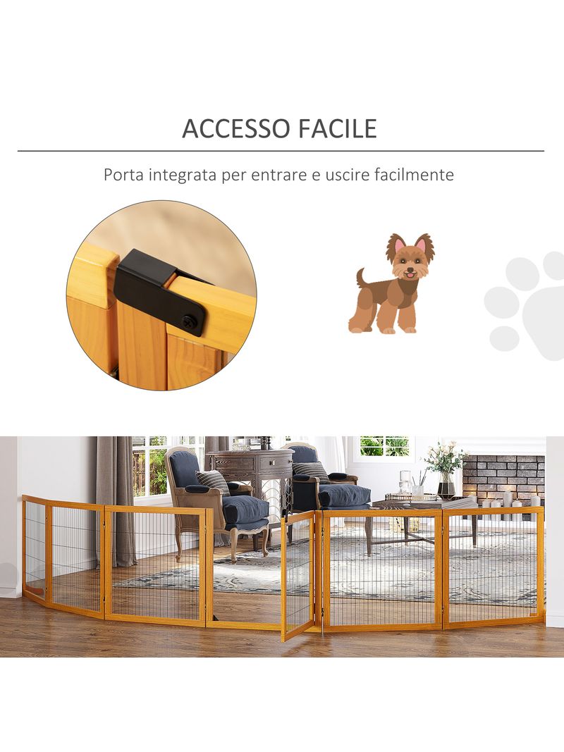 Cancelletto di Sicurezza Pieghevole per Animali Domestici 432x36x70 cm in  Legno e Acciaio Giallo – acquista su Giordano Shop