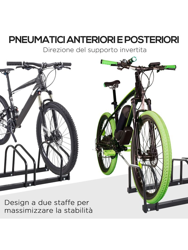 Rastrelliera per 4 biciclette Portabici 95x33x27cm