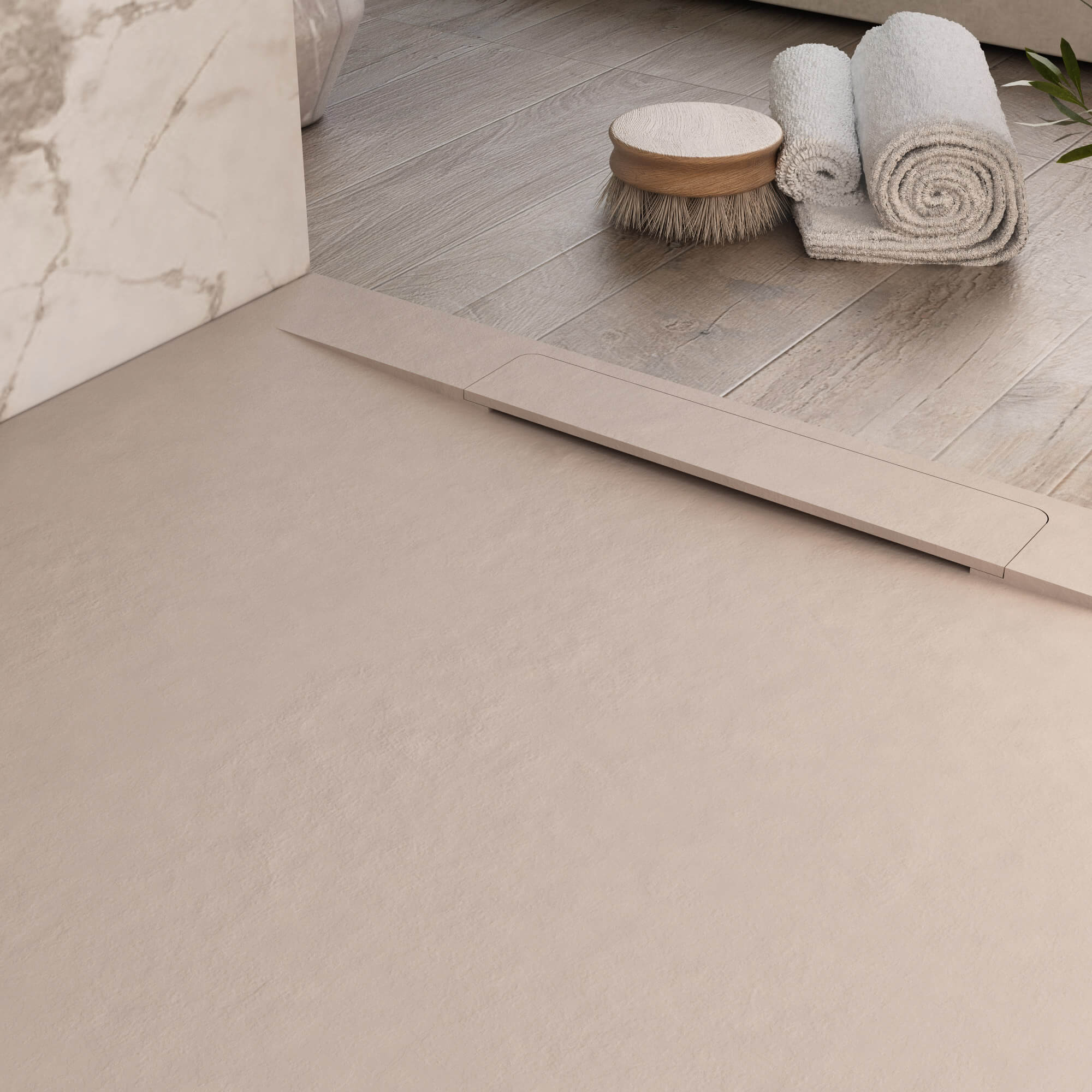 Piatto Doccia In Resina Effetto Pietra - Antiscivolo, 70x120 Cm, Grigio Ardesia