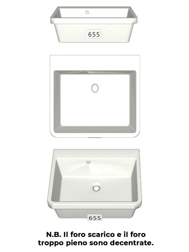 Mobile Lavatoio 65,5x50,5x87 cm 2 Cassetti Montegrappa Novella Dipiù Bianco  - BricoBravo