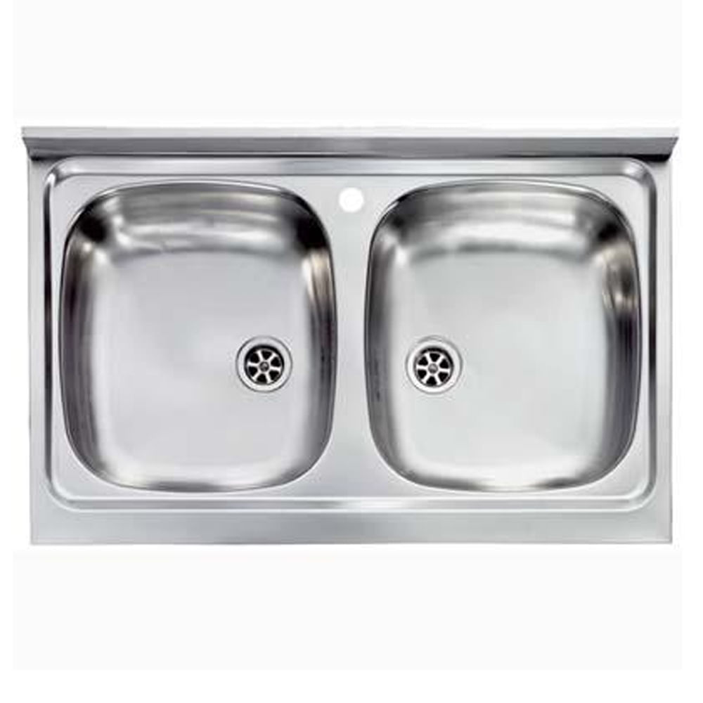 Lavello Da Cucina 80x50cm In Acciao Inox Con Due Vasche Arredo Mondial ...