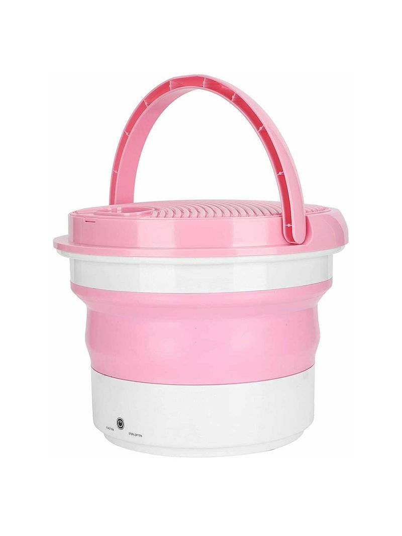 Mini Lavatrice Portatile Pieghevole da Campeggio 25x31 cm Rosa