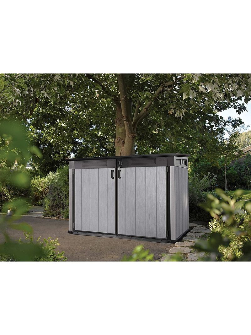 Armadio Porta Attrezzi da Giardino 190,5x132,5x109,3 cm in Resina Keter  Grande Store Grigio – acquista su Giordano Shop