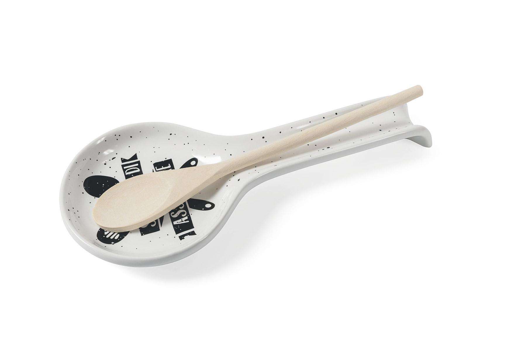 Poggiamestolo In Ceramica Villa D'Este Tivoli - Nero Elegante Per Cucina