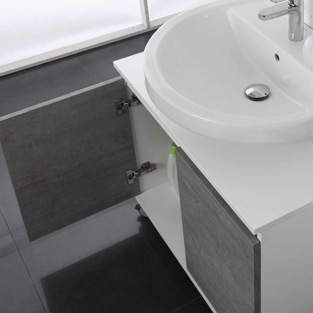 Mobile bagno sottolavabo 80 cm con ruote bianco copricolonna moderno -  BricoBravo