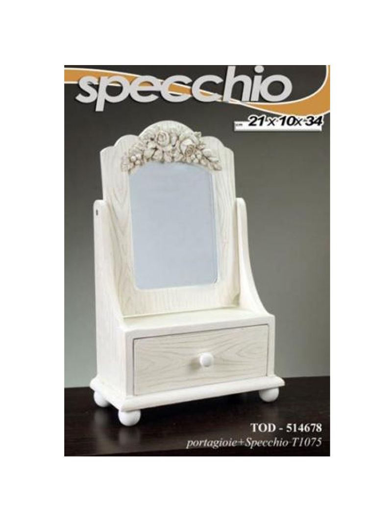Portagioielli ikea con specchio e cassetto in mdf stile provenzale, ideale  per decorare un tavolino e consolle nel salotto