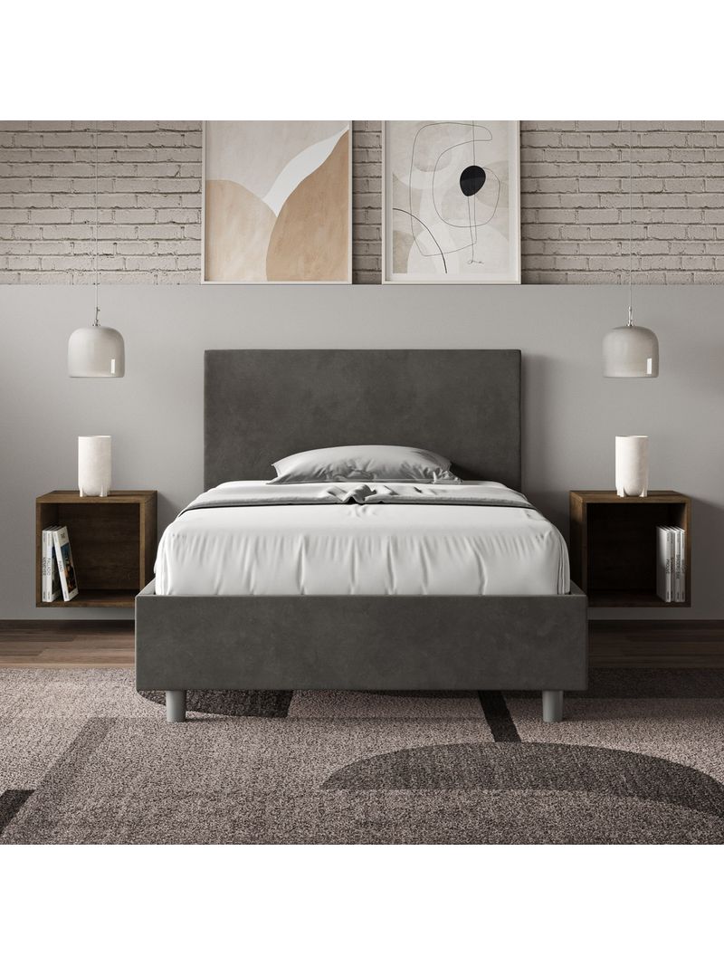 Letto Singolo 100x190 cm Senza Rete Adele Grigio