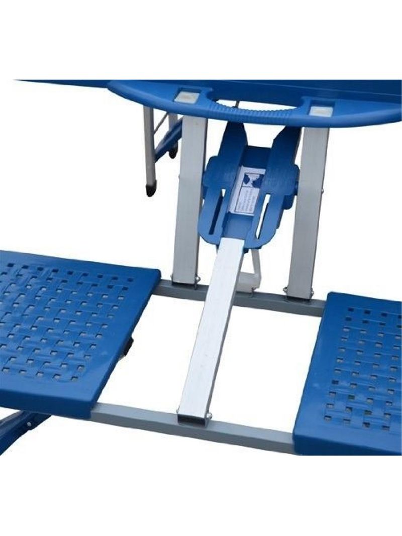 Outsunny Tavolino da Campeggio Pieghevole Portatile di Alluminio e Plastica  con 4 sedie - Azzurri