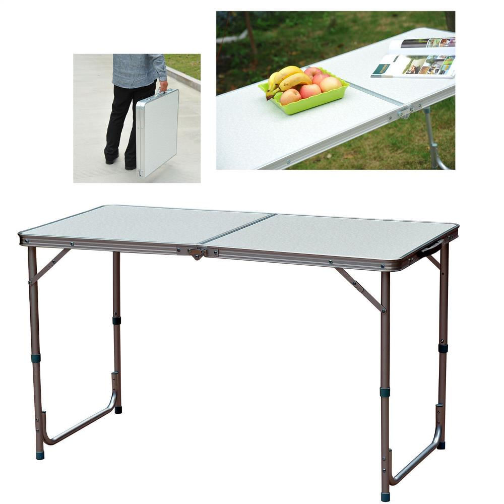 Outsunny Tavolo da campeggio pieghevole in MDF, 120x60x70cm Picnic Portatile  120 x 60 54/70 cm